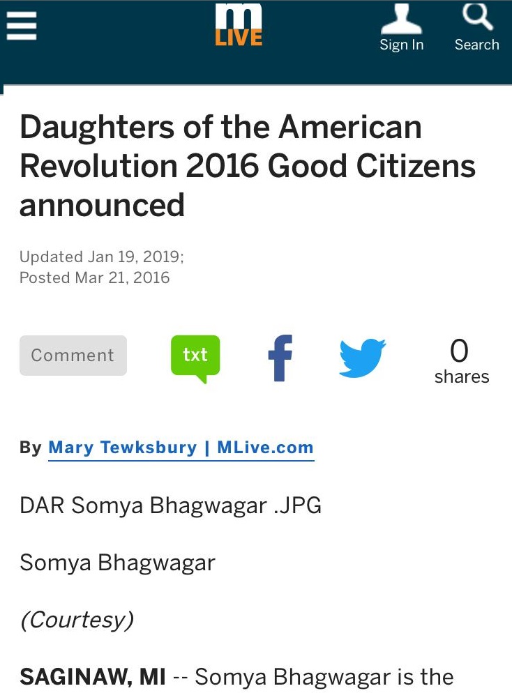 Daughters of the American Revolution National Good Citizenship Award